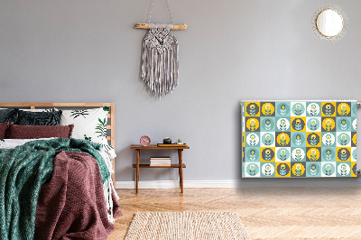 Un tapis avec un imprimé radiateur Motif floral