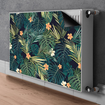 Un tapis avec un imprimé radiateur Fleurs et feuilles