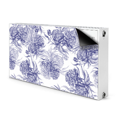 Aimant cache radiateur Pivoines violettes