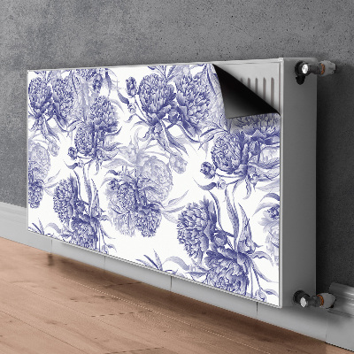 Aimant cache radiateur Pivoines violettes