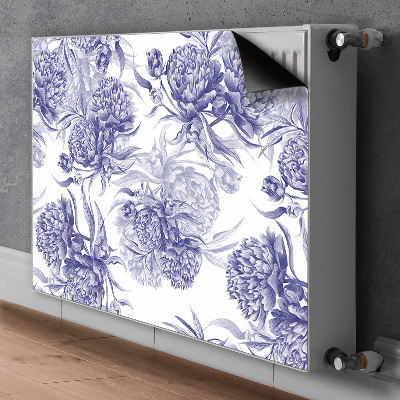 Aimant cache radiateur Pivoines violettes