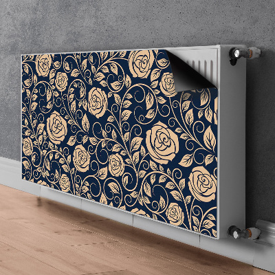 Cache radiateur déco Roses dorées vintage