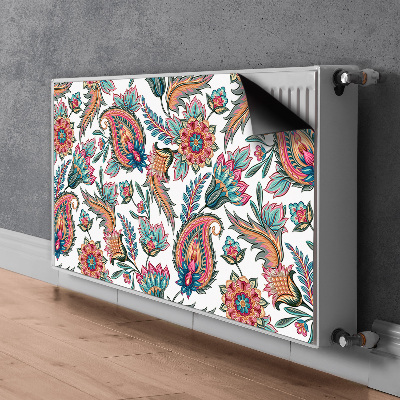 Un tapis avec un imprimé radiateur Fleurs