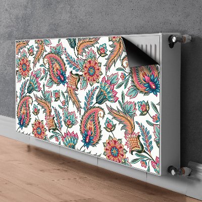 Un tapis avec un imprimé radiateur Fleurs