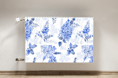 Tapis de radiateur décoratif Hortensia bleue