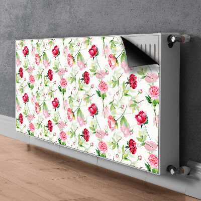 Tapis magnétique pour radiateur Fleurs rouges