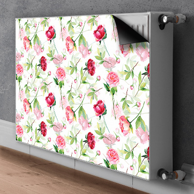 Tapis magnétique pour radiateur Fleurs rouges