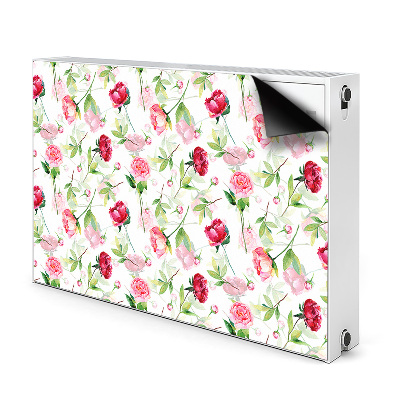 Tapis magnétique pour radiateur Fleurs rouges