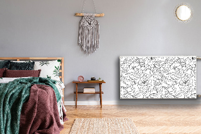 Un tapis avec un imprimé radiateur Fleurs de pivoine