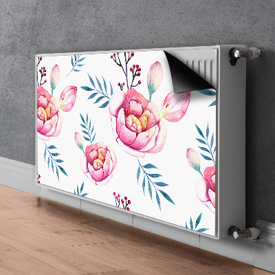 Un tapis avec un imprimé radiateur Fleurs