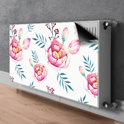 Un tapis avec un imprimé radiateur Fleurs