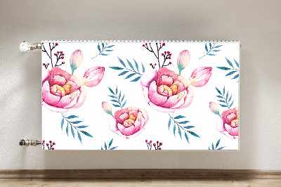 Un tapis avec un imprimé radiateur Fleurs