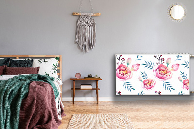 Un tapis avec un imprimé radiateur Fleurs