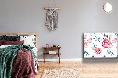 Un tapis avec un imprimé radiateur Fleurs