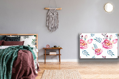 Un tapis avec un imprimé radiateur Fleurs