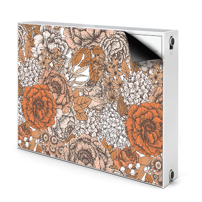 Cache radiateur déco Roses orange