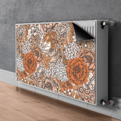 Cache radiateur déco Roses orange