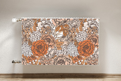 Cache radiateur déco Roses orange