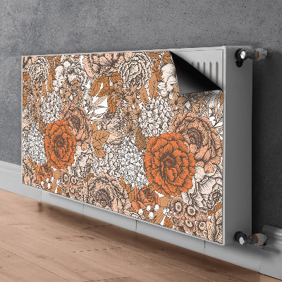 Cache radiateur déco Roses orange