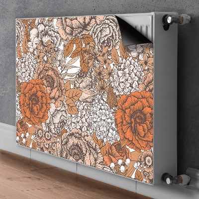 Cache radiateur déco Roses orange