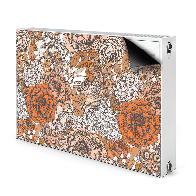 Cache radiateur déco Roses orange