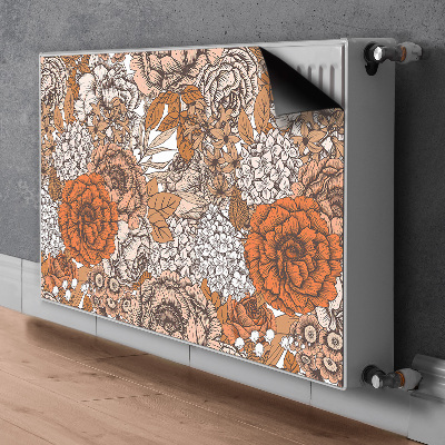 Cache radiateur déco Roses orange