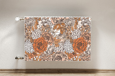 Cache radiateur déco Roses orange