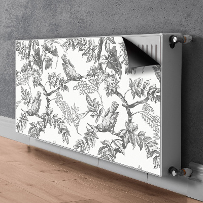 Cache radiateur déco Oiseaux gris