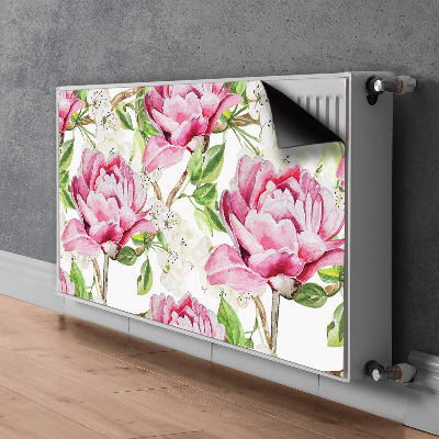 Cache radiateur déco Pivoines roses