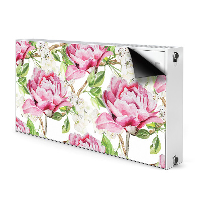 Cache radiateur déco Pivoines roses