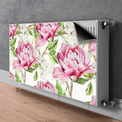 Cache radiateur déco Pivoines roses