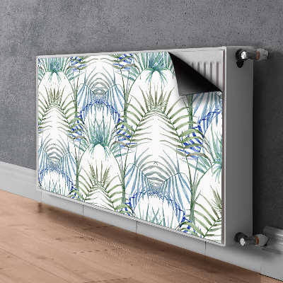 Cache radiateur déco Feuilles tropicales