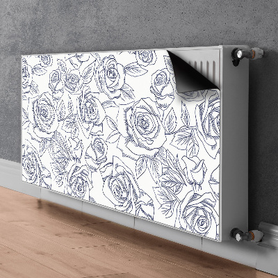 Tapis de radiateur décoratif Roses bleues