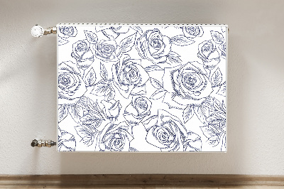 Tapis de radiateur décoratif Roses bleues