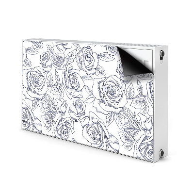 Tapis de radiateur décoratif Roses bleues