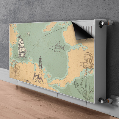 Tapis de radiateur décoratif Carte au trésor