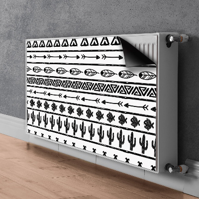 Cache radiateur déco Boho noir et blanc