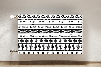 Cache radiateur déco Boho noir et blanc