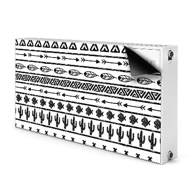 Cache radiateur déco Boho noir et blanc