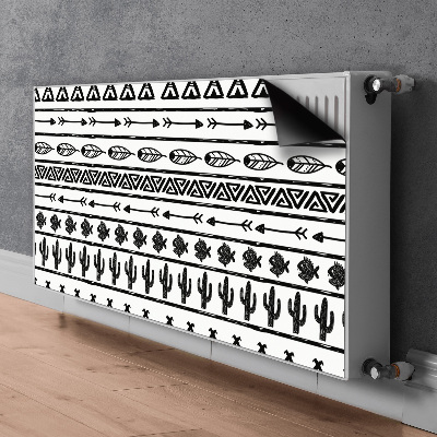 Cache radiateur déco Boho noir et blanc