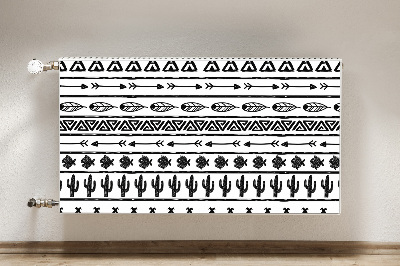 Cache radiateur déco Boho noir et blanc