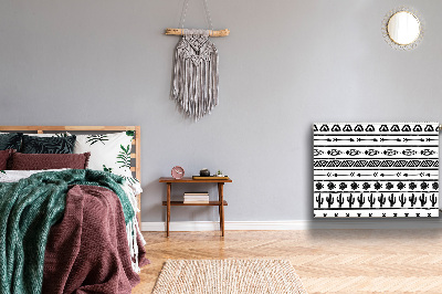 Cache radiateur déco Boho noir et blanc