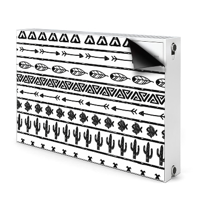 Cache radiateur déco Boho noir et blanc