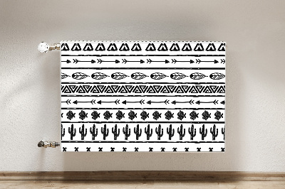 Cache radiateur déco Boho noir et blanc