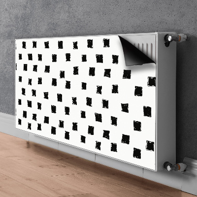 Un tapis avec un imprimé radiateur Carrés peints