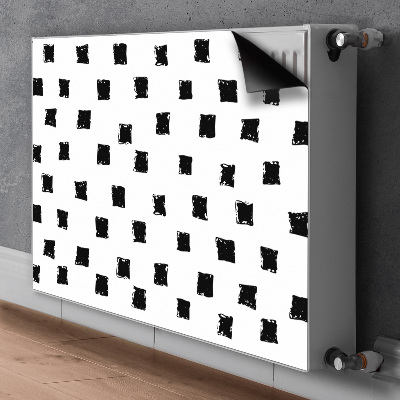 Un tapis avec un imprimé radiateur Carrés peints