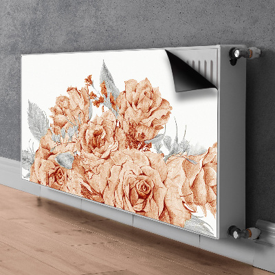 Un tapis avec un imprimé radiateur Roses à fleurs