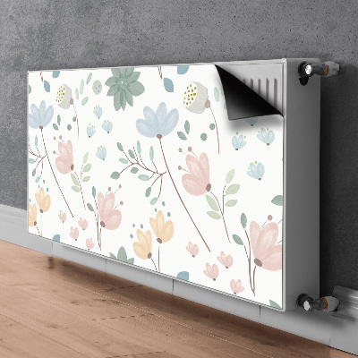 Un tapis avec un imprimé radiateur Fleurs de printemps