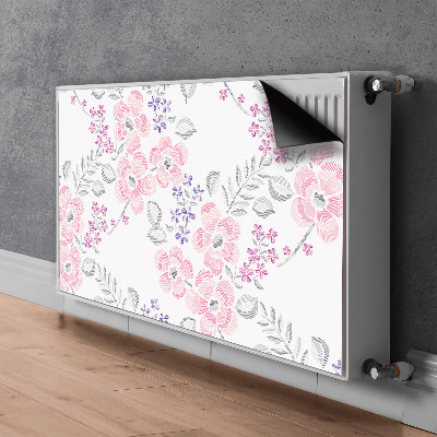 Un tapis avec un imprimé radiateur Motif floral