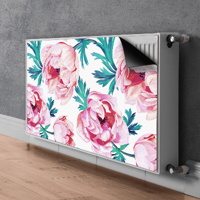 Un tapis avec un imprimé radiateur Fleur de graines de pavot